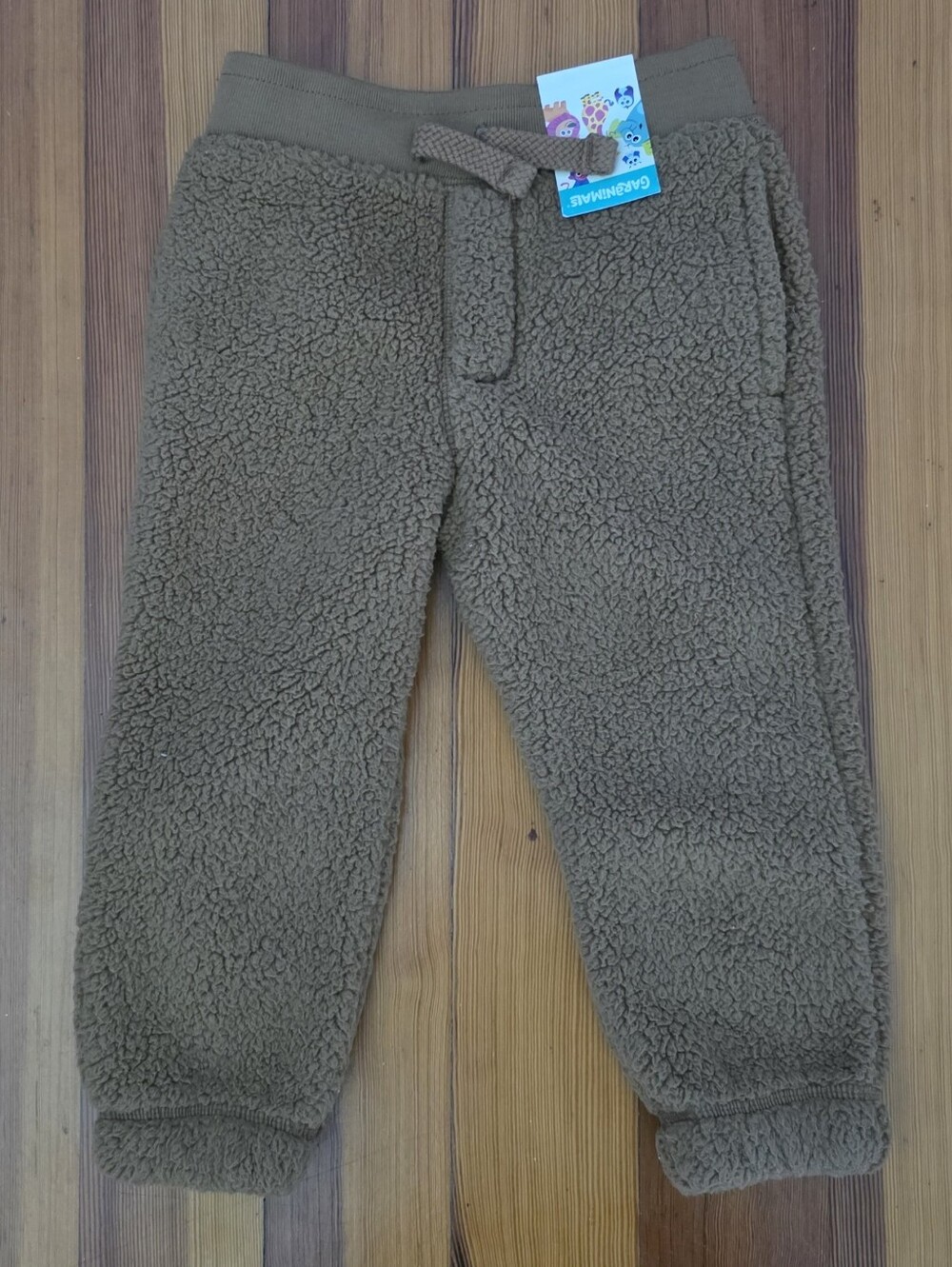 NWT Garanimals Cozy Sherpa Jogger Pants Dark Khaki Size 2T